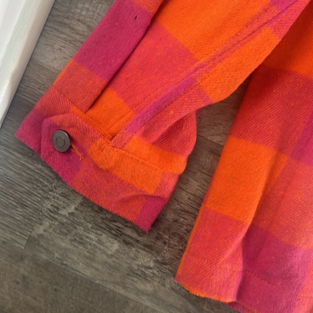 Velvet Heart Sheryl Orange Check Shacket size S - Picture 8 of 12
